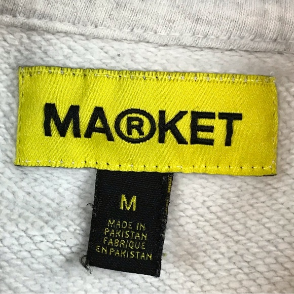 Market Studios Mens Graphic Basketball Sporty Style Gray Crewneck Sweater Size M - Picture 4 of 6